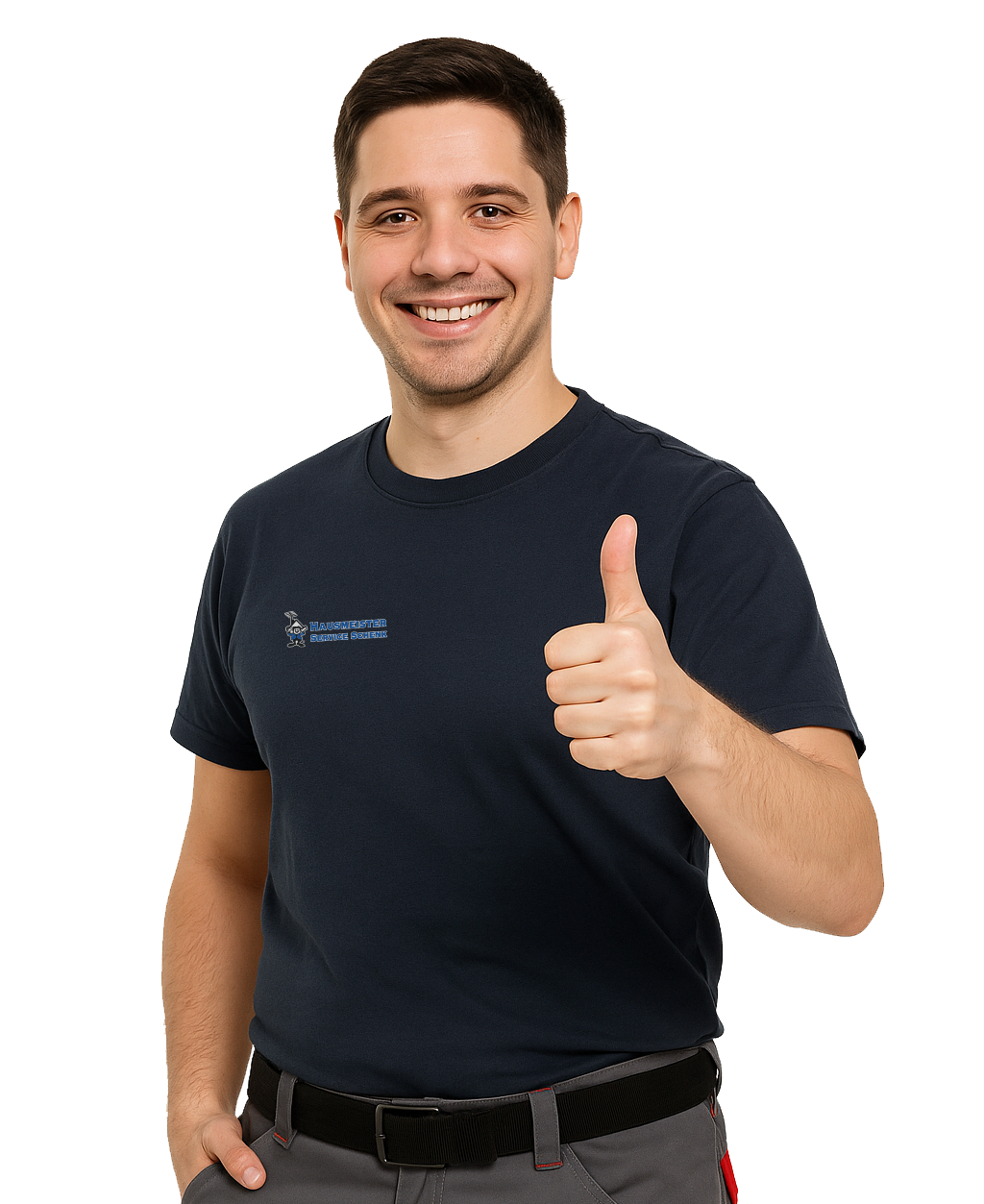 Freundlicher Elektriker mit Daumen hoch